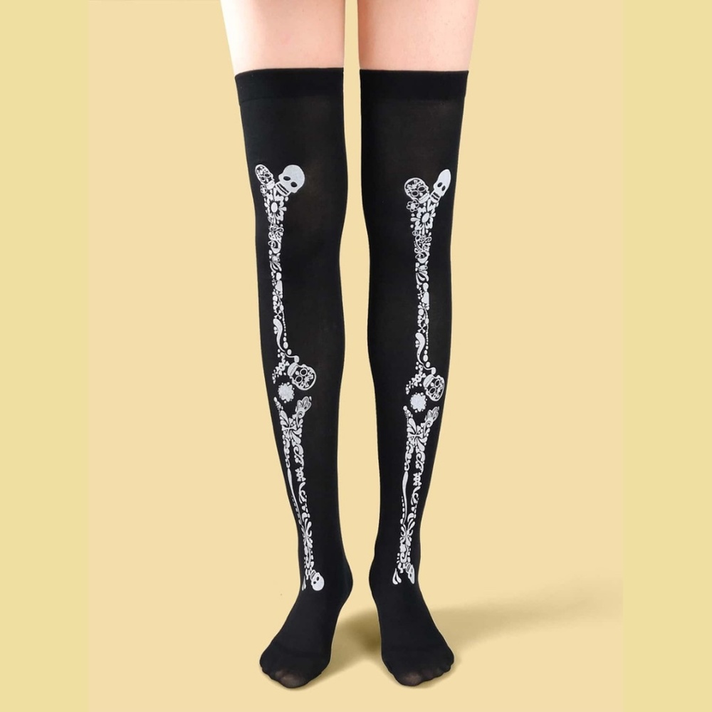 Skeleton Thigh Highs